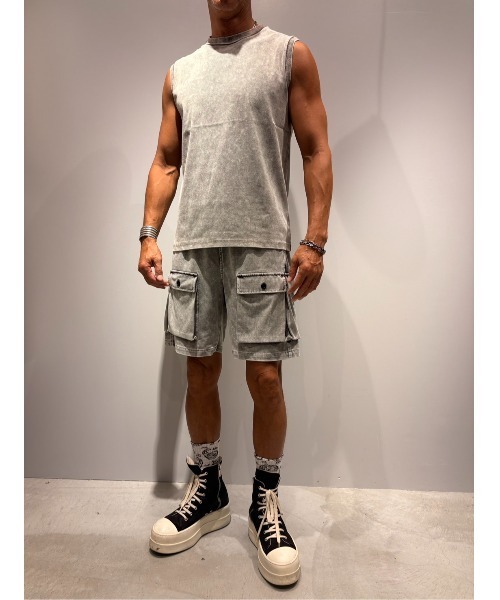 COOK JEANS(クックジーンズ)の「デニムノースリーブタンクトップ(タンクトップ・メンズ・サックスブルー/杢グレー/ネイビー/グレー・LARGE/MEDIUM)」の8枚目の写真