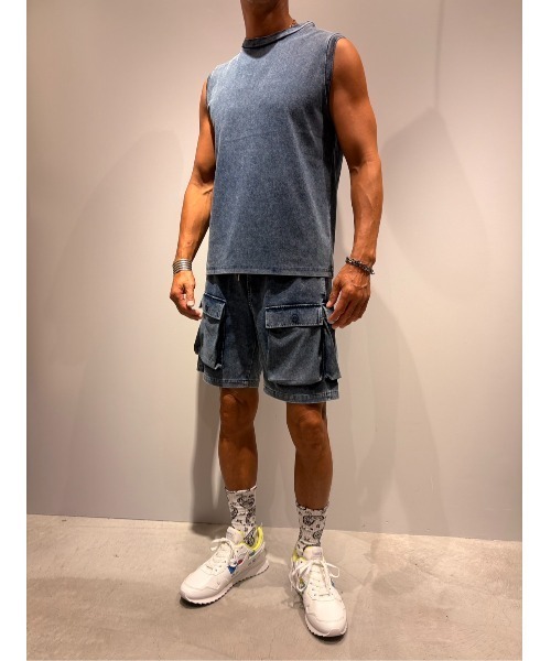 COOK JEANS(クックジーンズ)の「デニムノースリーブタンクトップ(タンクトップ・メンズ・サックスブルー/杢グレー/ネイビー/グレー・LARGE/MEDIUM)」の11枚目の写真