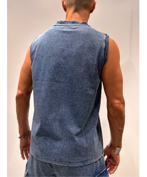 COOK JEANS(クックジーンズ)の「デニムノースリーブタンクトップ(タンクトップ・メンズ・サックスブルー/杢グレー/ネイビー/グレー・LARGE/MEDIUM)」の12枚目の写真