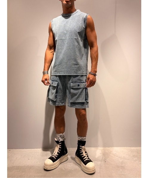 COOK JEANS(クックジーンズ)の「デニムノースリーブタンクトップ(タンクトップ・メンズ・サックスブルー/杢グレー/ネイビー/グレー・LARGE/MEDIUM)」の15枚目の写真