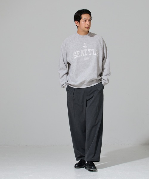coca(coca)(コカ)の「COTTON from the U.S.裏毛刺繍ラグラントレーナー(スウェット・メンズ・ブラック/グレー・XL/M/L)」の3枚目の写真