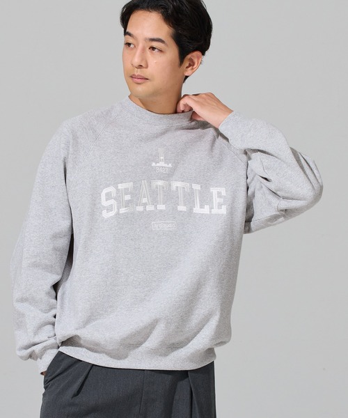 coca(coca)(コカ)の「COTTON from the U.S.裏毛刺繍ラグラントレーナー(スウェット・メンズ・ブラック/グレー・XL/M/L)」の4枚目の写真