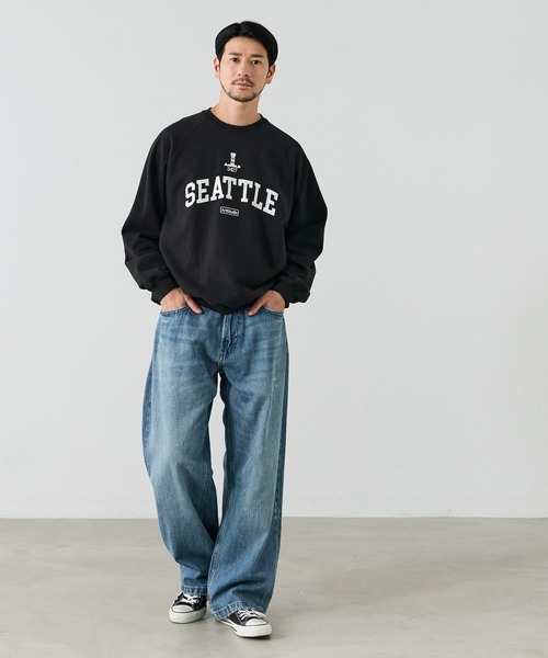 coca(coca)(コカ)の「COTTON from the U.S.裏毛刺繍ラグラントレーナー(スウェット・メンズ・ブラック/グレー・XL/M/L)」の8枚目の写真