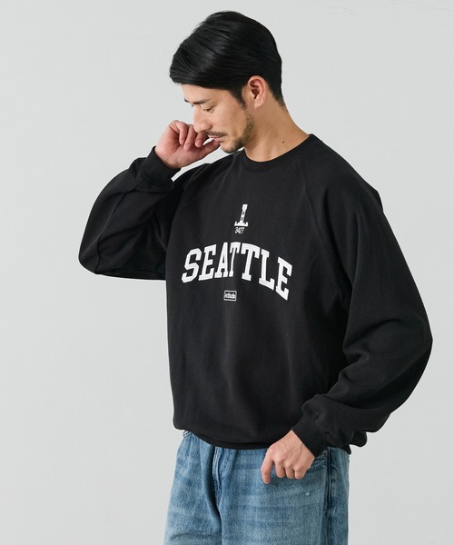 coca(coca)(コカ)の「COTTON from the U.S.裏毛刺繍ラグラントレーナー(スウェット・メンズ・ブラック/グレー・XL/M/L)」の9枚目の写真