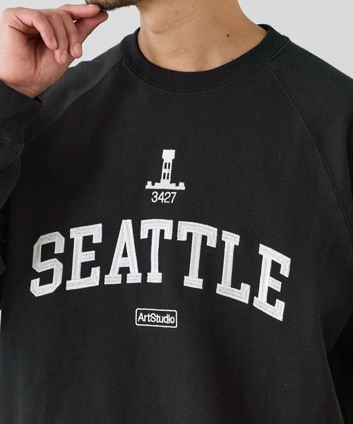 coca(coca)(コカ)の「COTTON from the U.S.裏毛刺繍ラグラントレーナー(スウェット・メンズ・ブラック/グレー・XL/M/L)」の11枚目の写真