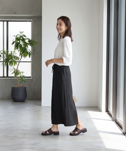STYLE DELI（スタイルデリ）の「ウエストコードシャイニースカート（スカート・レディース・ライトブルー/ブラック/オレンジ系その他・FREE）」の21枚目の写真