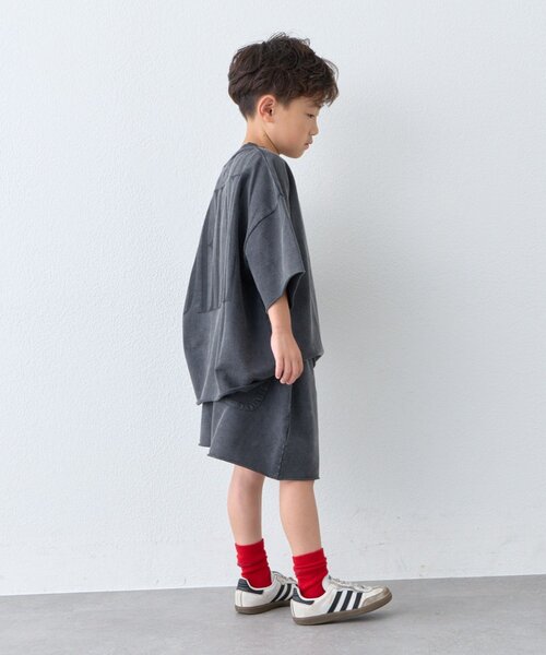 CIAOPANIC TYPY(チャオパニックティピー)の「【KIDS】ピグメント加工バックロゴ5分袖セットアップ(Tシャツ/カットソー・キッズ・ブラック/ブラウン・150/130/110)」の3枚目の写真