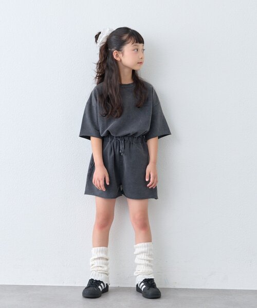 CIAOPANIC TYPY(チャオパニックティピー)の「【KIDS】ピグメント加工バックロゴ5分袖セットアップ(Tシャツ/カットソー・キッズ・ブラック/ブラウン・150/130/110)」の7枚目の写真