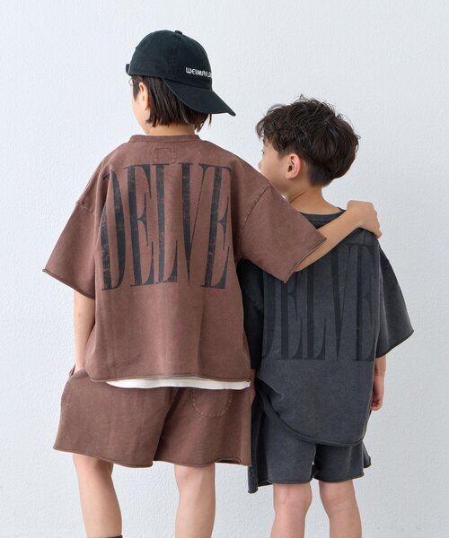CIAOPANIC TYPY(チャオパニックティピー)の「【KIDS】ピグメント加工バックロゴ5分袖セットアップ(Tシャツ/カットソー・キッズ・ブラック/ブラウン・150/130/110)」の10枚目の写真
