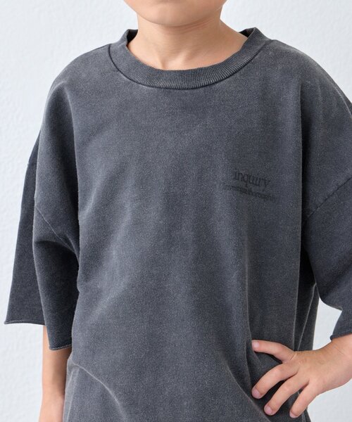 CIAOPANIC TYPY(チャオパニックティピー)の「【KIDS】ピグメント加工バックロゴ5分袖セットアップ(Tシャツ/カットソー・キッズ・ブラック/ブラウン・150/130/110)」の15枚目の写真