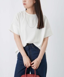 LC/LLL 袖口切替布帛Tシャツ