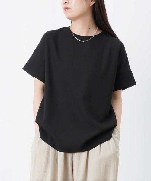 LUCA/LADY LUCK LUCA(ルカ/レディラックルカ)の「LC/LLL 袖口切替布帛Tシャツ(Tシャツ/カットソー・レディース・オフホワイト/ブルー/ブラック・FREE)」の3枚目の写真