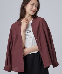 SHOO・LA・RUE | 【洗濯後しわになりにくい/S-LL】キーネック金ボタンポケットシャツ(シャツ/ブラウス)