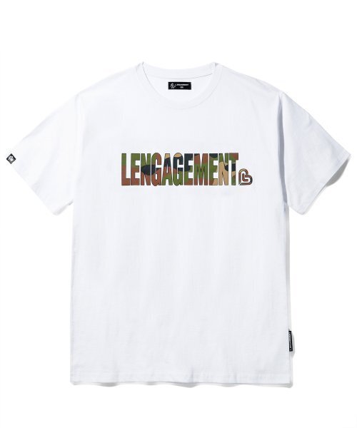 LENGAGEMENT（ランガージュマン）の「リラックスフィットストーリーロゴ半袖Tシャツ[ホワイト-カモ]（Tシャツ/カットソー・レディース・その他・100）」の2枚目の写真