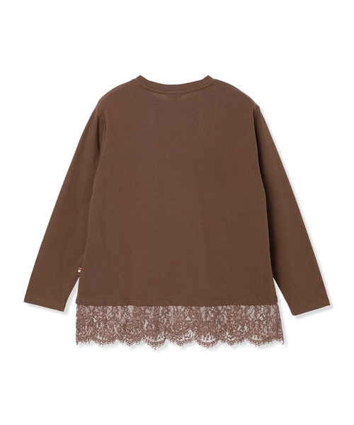 Petit Honfleur(プチオンフルール)の「レース切り替えロゴプリントカットプルオーバー(Tシャツ/カットソー・レディース・アイボリー/ブラウン・L/M)」の13枚目の写真