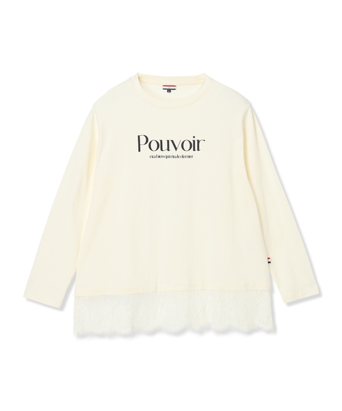Petit Honfleur(プチオンフルール)の「レース切り替えロゴプリントカットプルオーバー(Tシャツ/カットソー・レディース・アイボリー/ブラウン・L/M)」の20枚目の写真