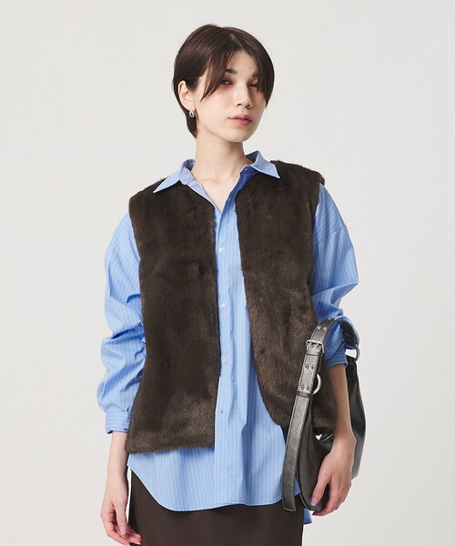 BEAUTY&YOUTH UNITED ARROWS(ビューティーアンドユースユナイテッドアローズ)の「ポリエステル フェイクファー ベスト(ベスト・レディース・ダークブラウン/ベージュ・FREE)」の6枚目の写真