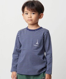BeBe（ベベ）の「【抗菌・防臭】ワンポイント刺しゅう天竺長袖Tシャツ(90~130cm)（Tシャツ/カットソー）」