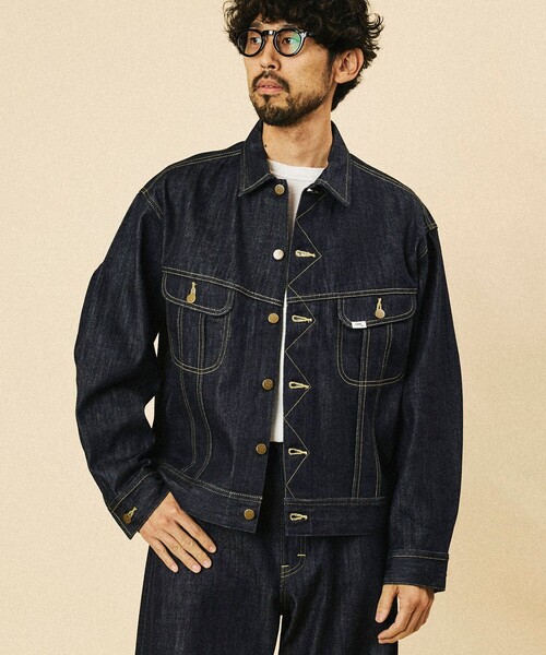 FREAK'S STORE（フリークスストア）の「Lee × FREAK'S STORE/リー 別注 101-J RIDERS JACKET/デニムジャケット（デニムジャケット・メンズ・インディゴブルー/ネイビー・MEDIUM/LARGE）」の2枚目の写真