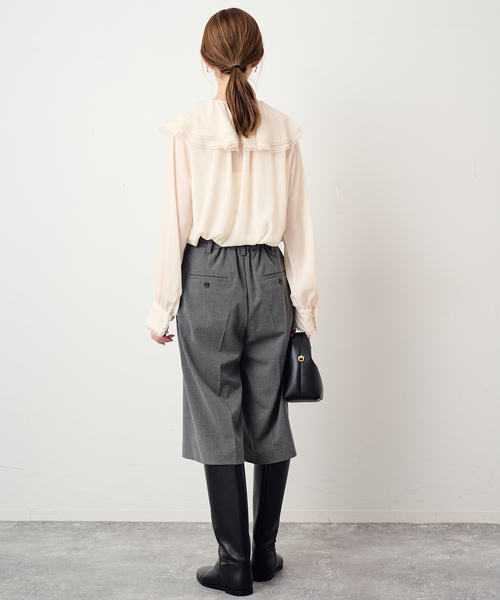 SLOBE IENA(スローブイエナ)の「TRハーフパンツ(その他パンツ・レディース・ブラック/チャコールグレー・36/38)」の4枚目の写真