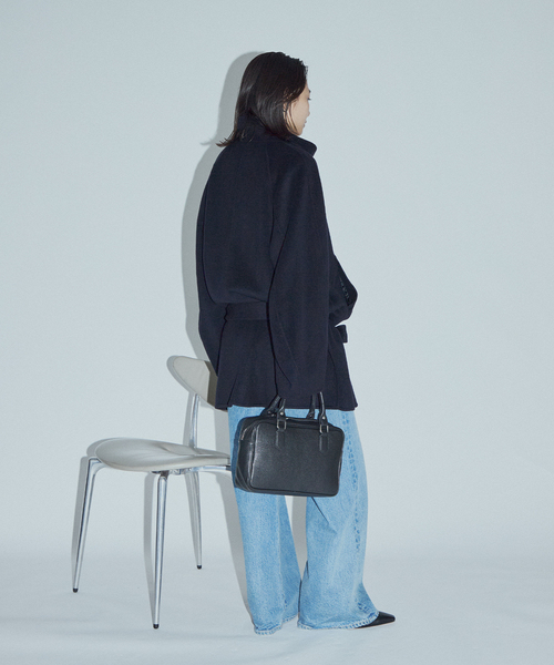 JOURNAL STANDARD(ジャーナルスタンダード)の「【ASIDE】スーパー140ビーバーリバーハイネック コート(その他アウター・レディース・ネイビー/ブラウン・FREE)」の9枚目の写真