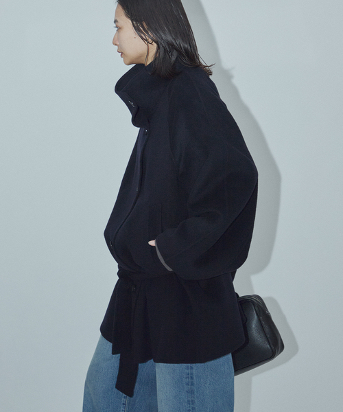 JOURNAL STANDARD(ジャーナルスタンダード)の「【ASIDE】スーパー140ビーバーリバーハイネック コート(その他アウター・レディース・ネイビー/ブラウン・FREE)」の11枚目の写真