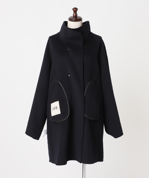 JOURNAL STANDARD(ジャーナルスタンダード)の「【ASIDE】スーパー140ビーバーリバーハイネック コート(その他アウター・レディース・ネイビー/ブラウン・FREE)」の20枚目の写真