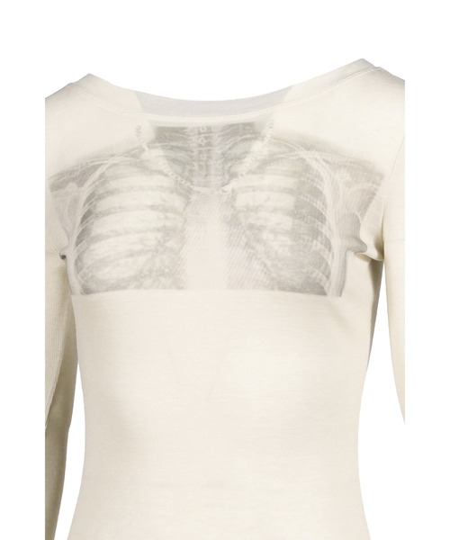 604SERVICE（ロクマルヨンサービス）の「RIBCAGE SLIM T-SHIRT（Tシャツ/カットソー・レディース・アイボリー・OS）」の4枚目の写真
