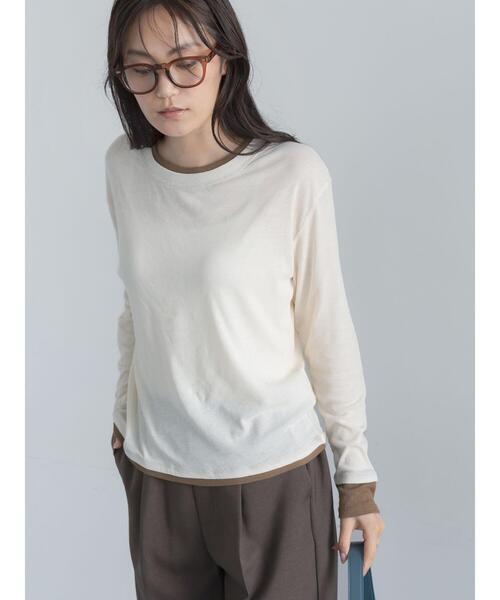 Te chichi(テチチ)の「レイヤードライクカットソー(Tシャツ/カットソー・レディース・ブラック/ブラウン/オフホワイト・F)」の13枚目の写真