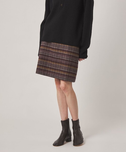 Steven Alan(スティーブンアラン)の「<Steven Alan>チェック ミニ スカート(スカート・レディース・ブラック/ワイン・S/M)」の1枚目の写真