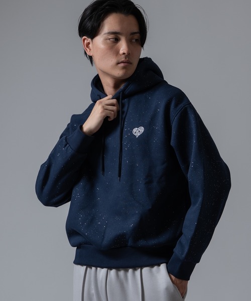 SIDEWAY STANCE(サイドウェイスタンス)の「【SIDEWA YSTANCE】ロゴハート刺しゅう ラメ裏起毛プルパーカー(パーカー・メンズ・ブラック/ネイビー/ブラウン・MEDIUM/LARGE)」の10枚目の写真