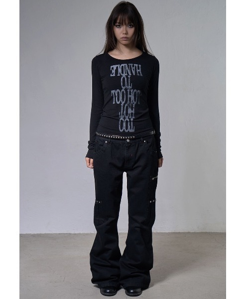 FANCY CLUB(ファンシークラブ)の「A'GEM/9 × .kom 『FANCY CLUB/ファンシークラブ』 TOO HOT LONG SLEEVE/TOOHOT ロングスリーブカットソー(Tシャツ/カットソー・レディース・ブラック/ホワイト・FREE)」の5枚目の写真