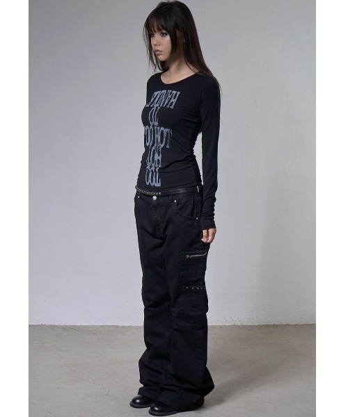 FANCY CLUB(ファンシークラブ)の「A'GEM/9 × .kom 『FANCY CLUB/ファンシークラブ』 TOO HOT LONG SLEEVE/TOOHOT ロングスリーブカットソー(Tシャツ/カットソー・レディース・ブラック/ホワイト・FREE)」の6枚目の写真