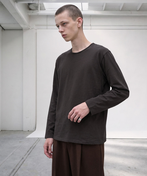 LIGNEL（リグネル）の「【LIGNEL】USAコットン リラックスフィット クルーネック ベーシック長袖カットソー（Tシャツ/カットソー・メンズ・ブラック/グリーン系/ブラウン系/ホワイト・L/M/S）」の22枚目の写真