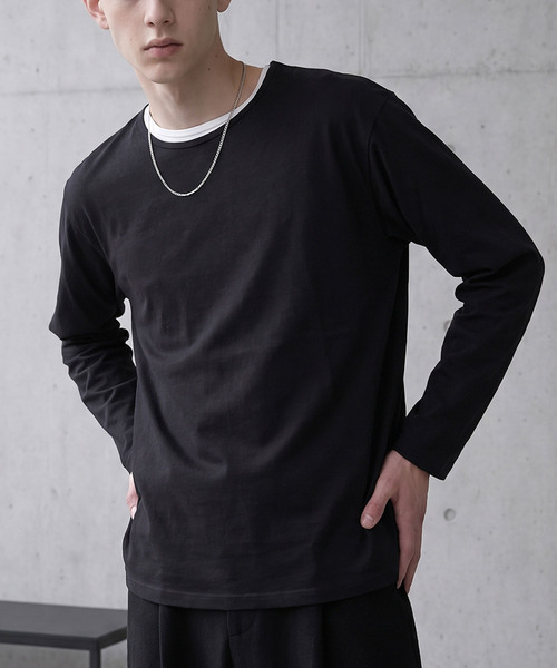 LIGNEL（リグネル）の「【LIGNEL】USAコットン リラックスフィット クルーネック ベーシック長袖カットソー（Tシャツ/カットソー・メンズ・ブラック/グリーン系/ブラウン系/ホワイト・L/M/S）」の15枚目の写真