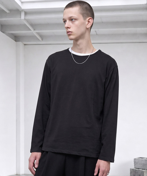 LIGNEL（リグネル）の「【LIGNEL】USAコットン リラックスフィット クルーネック ベーシック長袖カットソー（Tシャツ/カットソー・メンズ・ブラック/グリーン系/ブラウン系/ホワイト・L/M/S）」の16枚目の写真