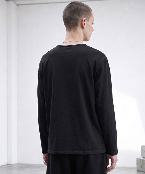 LIGNEL（リグネル）の「【LIGNEL】USAコットン リラックスフィット クルーネック ベーシック長袖カットソー（Tシャツ/カットソー・メンズ・ブラック/グリーン系/ブラウン系/ホワイト・L/M/S）」の18枚目の写真