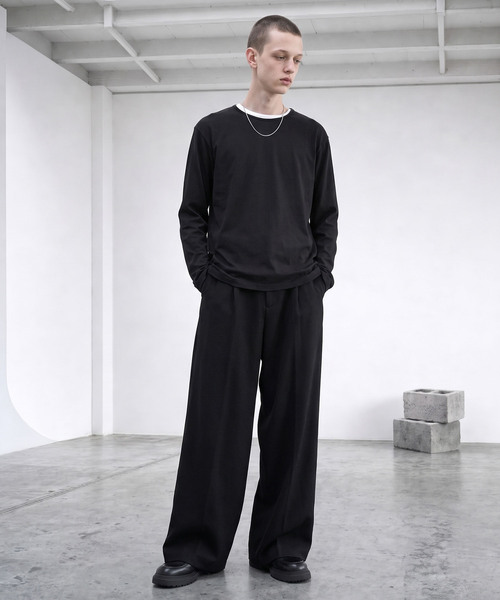 LIGNEL（リグネル）の「【LIGNEL】USAコットン リラックスフィット クルーネック ベーシック長袖カットソー（Tシャツ/カットソー・メンズ・ブラック/グリーン系/ブラウン系/ホワイト・L/M/S）」の20枚目の写真