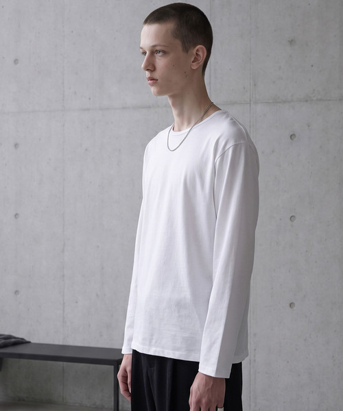 LIGNEL（リグネル）の「【LIGNEL】USAコットン リラックスフィット クルーネック ベーシック長袖カットソー（Tシャツ/カットソー・メンズ・ブラック/グリーン系/ブラウン系/ホワイト・L/M/S）」の11枚目の写真