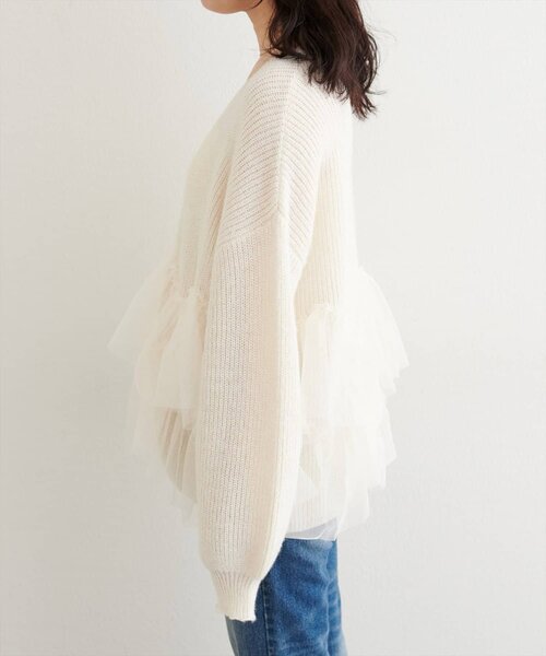 natural couture(ナチュラルクチュール)の「チュール重ねカーディガン(カーディガン/ボレロ・レディース・ピンク/アイボリー/ライトベージュ・FREE)」の17枚目の写真