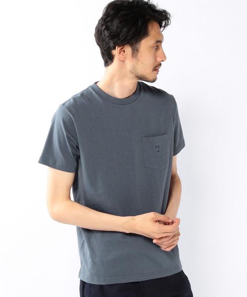 coen（コーエン）の「USAコットンクルーネックポケットTシャツ2016FW●（Tシャツ/カットソー・メンズ・ホワイト/ベージュ/レッド/コバルトブルー・SMALL/LARGE/MEDIUM/X-LARGE）」の3枚目の写真