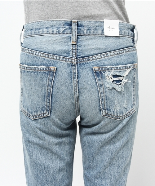 MOUSSY（マウジー）の「GRUNGE STRAIGHT（デニムパンツ・レディース・ライトブルー・23inch/26inch/27inch/25inch/24inch）」の7枚目の写真