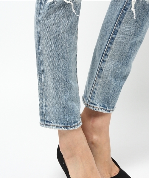 MOUSSY（マウジー）の「GRUNGE STRAIGHT（デニムパンツ・レディース・ライトブルー・23inch/26inch/27inch/25inch/24inch）」の9枚目の写真