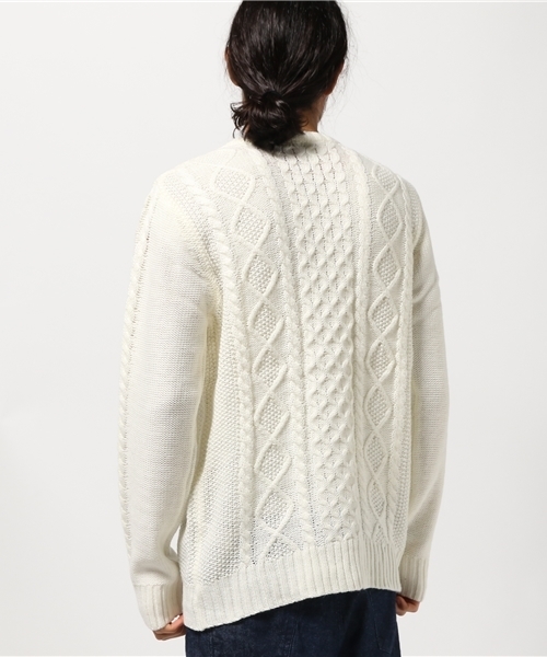 VIBGYOR（ヴィブジョー）の「VIBGYOR Select／総ケーブルクルーネックセーター（ニット/セーター・メンズ・チャコールグレー/杢グレー/カーキ/ワイン/ネイビー/キナリ・X-LARGE/LARGE/MEDIUM）」の8枚目の写真