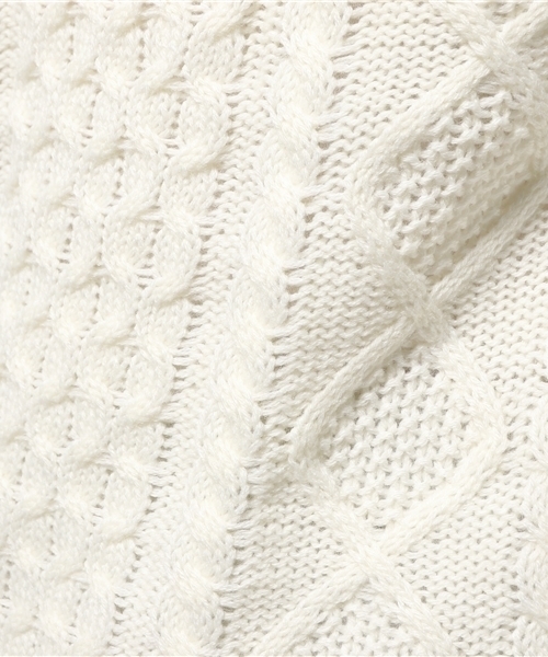 VIBGYOR（ヴィブジョー）の「VIBGYOR Select／総ケーブルクルーネックセーター（ニット/セーター・メンズ・チャコールグレー/杢グレー/カーキ/ワイン/ネイビー/キナリ・X-LARGE/LARGE/MEDIUM）」の11枚目の写真