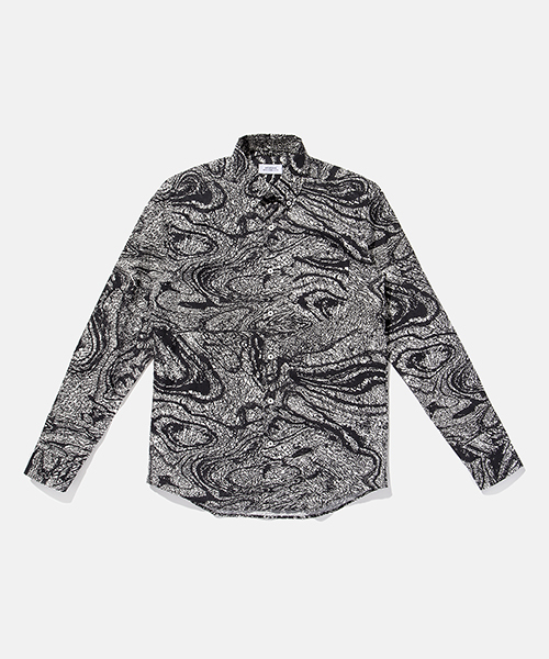 Saturdays NYC(サタデーズ ニューヨークシティ )の「Crosby Topograph Shirt(シャツ/ブラウス・メンズ・ホワイト/ワイン・L/S/X-SMALL/M/X-LARGE)」の1枚目の写真
