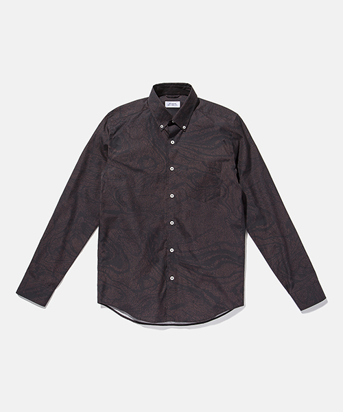 Saturdays NYC(サタデーズ ニューヨークシティ )の「Crosby Topograph Shirt(シャツ/ブラウス・メンズ・ホワイト/ワイン・L/S/X-SMALL/M/X-LARGE)」の2枚目の写真