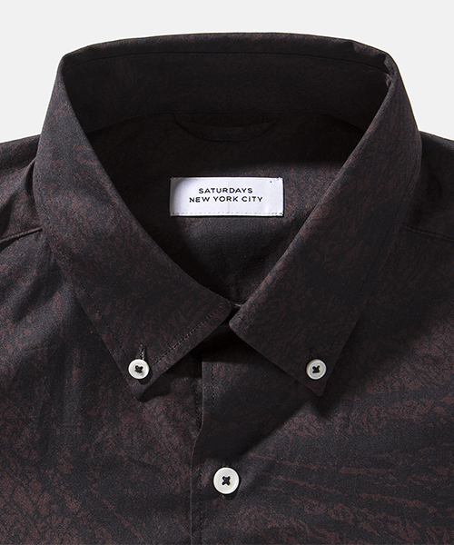 Saturdays NYC(サタデーズ ニューヨークシティ )の「Crosby Topograph Shirt(シャツ/ブラウス・メンズ・ホワイト/ワイン・L/S/X-SMALL/M/X-LARGE)」の8枚目の写真