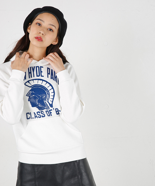 MOUSSY（マウジー）の「NEW HYDE PARK POJ（パーカー・レディース・トップグレー/ブラック/ホワイト/ボルドー・FREE）」の2枚目の写真