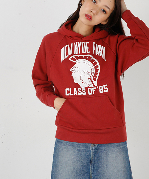 MOUSSY（マウジー）の「NEW HYDE PARK POJ（パーカー・レディース・トップグレー/ブラック/ホワイト/ボルドー・FREE）」の4枚目の写真